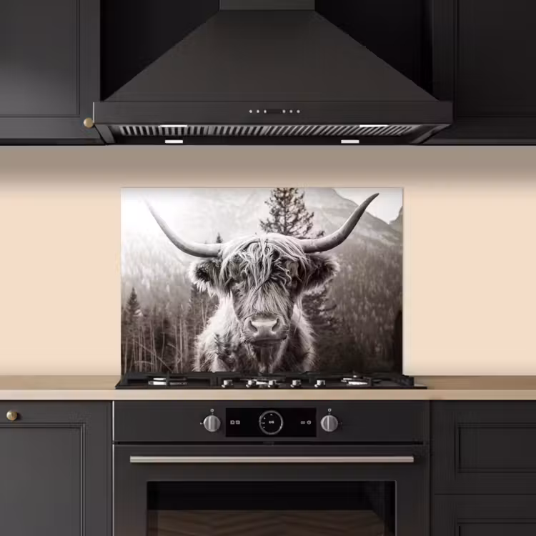 Paraschizzi cucina - Highlander scozzese - Mucca - Animali - Nero - Bianco — 5