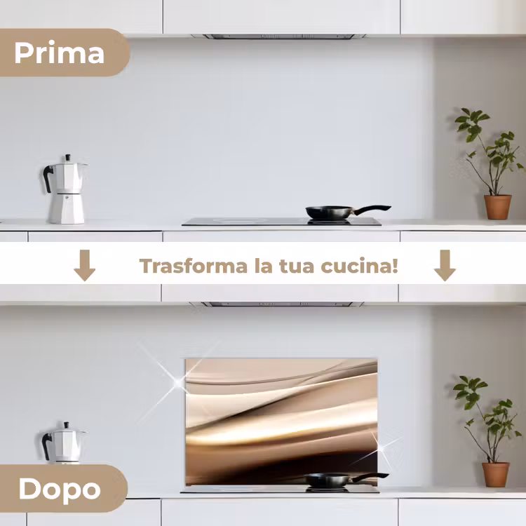 Paraschizzi cucina - Onde - Astratto - Beige caldo — 7