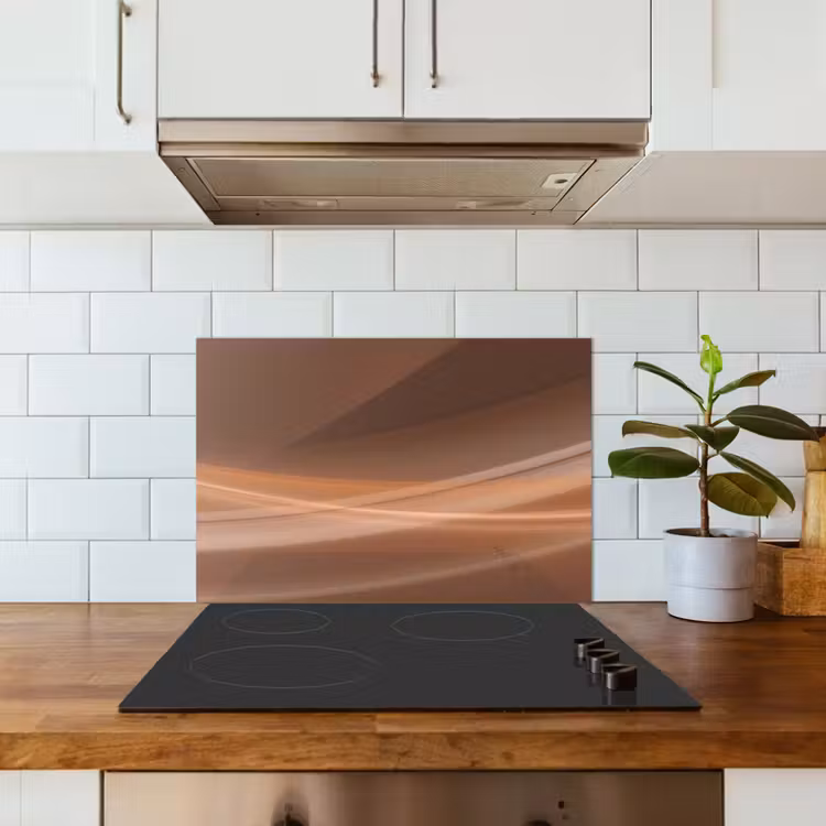 Paraschizzi cucina - Onde - Astratto - Marrone — 3