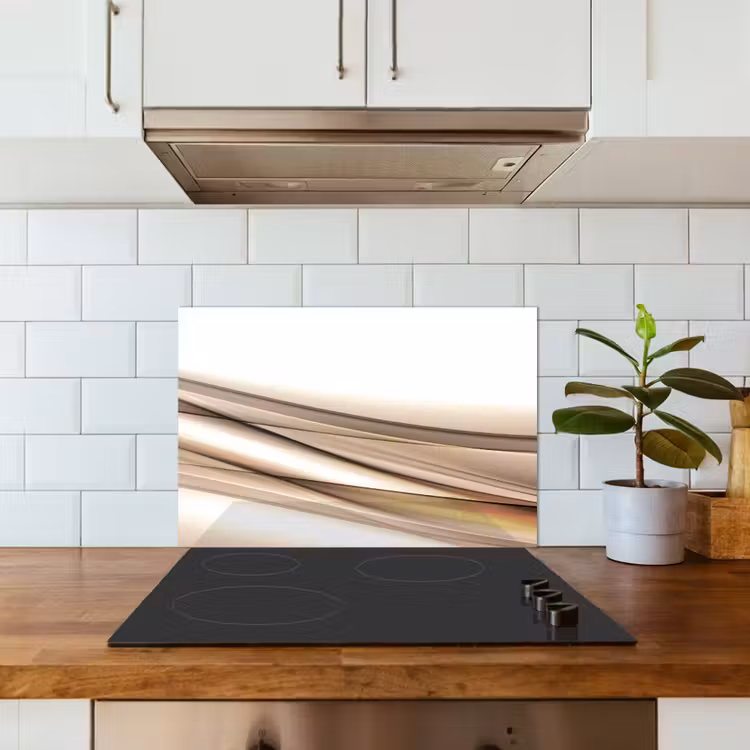 Paraschizzi cucina - Onde - Astratto - Taupe — 3
