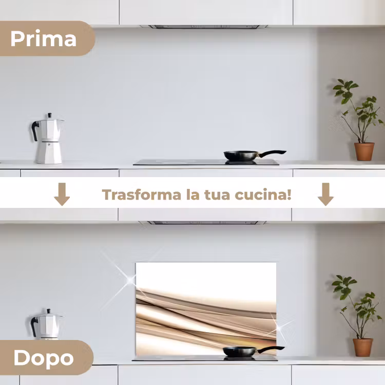 Paraschizzi cucina - Onde - Astratto - Taupe — 7
