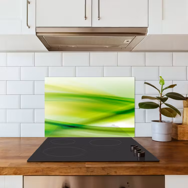 Paraschizzi cucina - Onde - Astratto - Verde — 3
