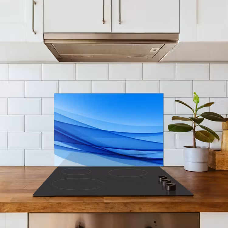 Paraschizzi cucina - Onde - Luminoso - Blu — 3