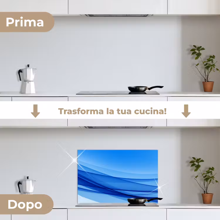 Paraschizzi cucina - Onde - Luminoso - Blu — 7