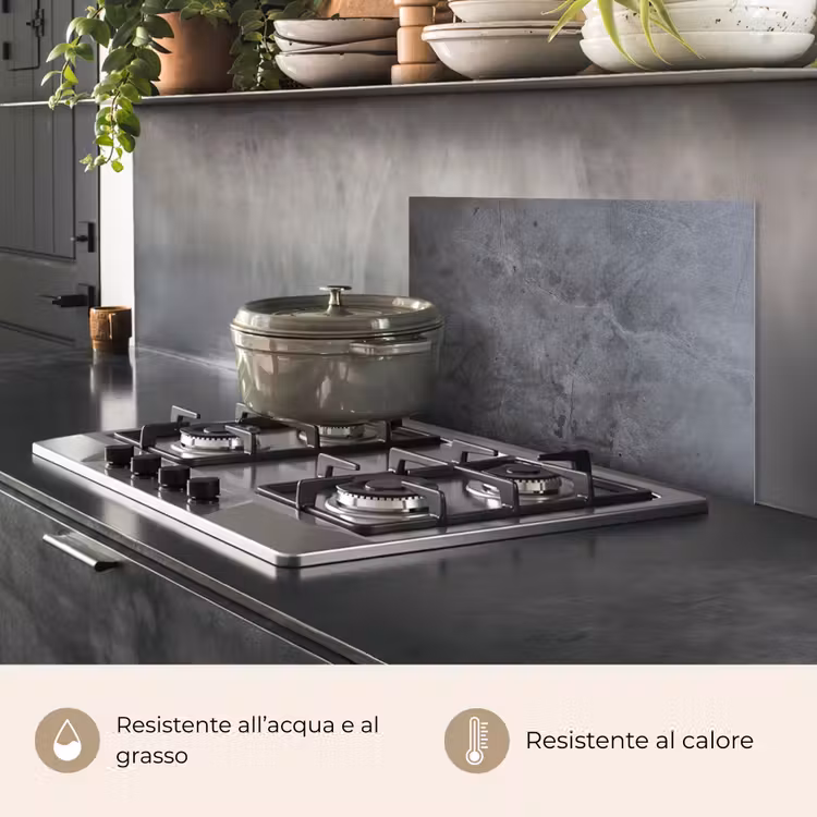 Paraschizzi cucina - Industriale - Cemento - Grigio - Ardesia - Retrò — 2