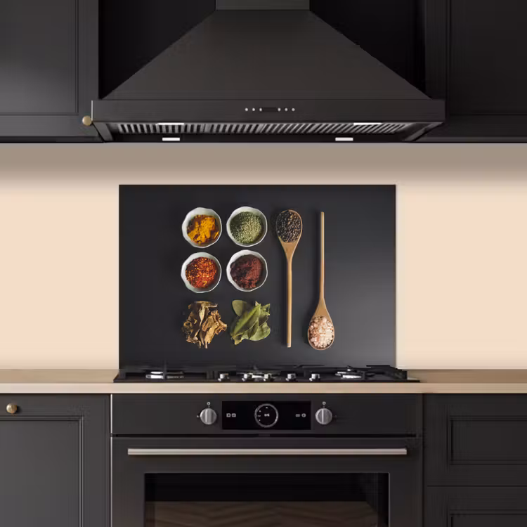 Paraschizzi cucina - Mestolo - Spezie - Erbe - Verde - Marrone - Rustico — 5