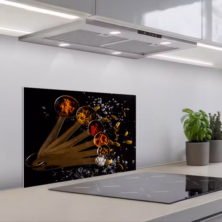 Paraschizzi cucina - Spezie - Cucchiai - Sale - Spezie - Nero — 1