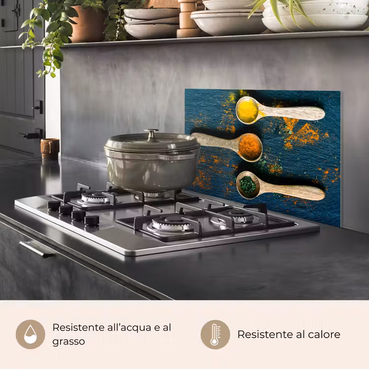 Paraschizzi cucina - Spezie - Cucchiaio - Erbe - Marrone - Giallo - Verde — 2