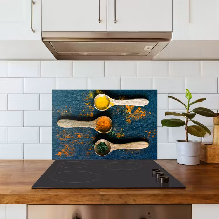 Paraschizzi cucina - Spezie - Cucchiaio - Erbe - Marrone - Giallo - Verde — 3