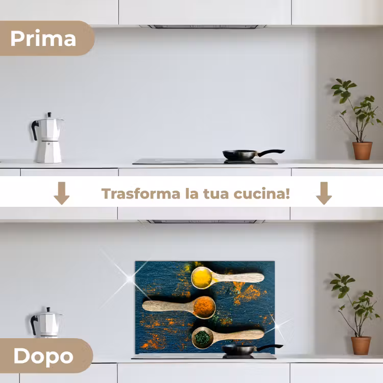 Paraschizzi cucina - Spezie - Cucchiaio - Erbe - Marrone - Giallo - Verde — 7