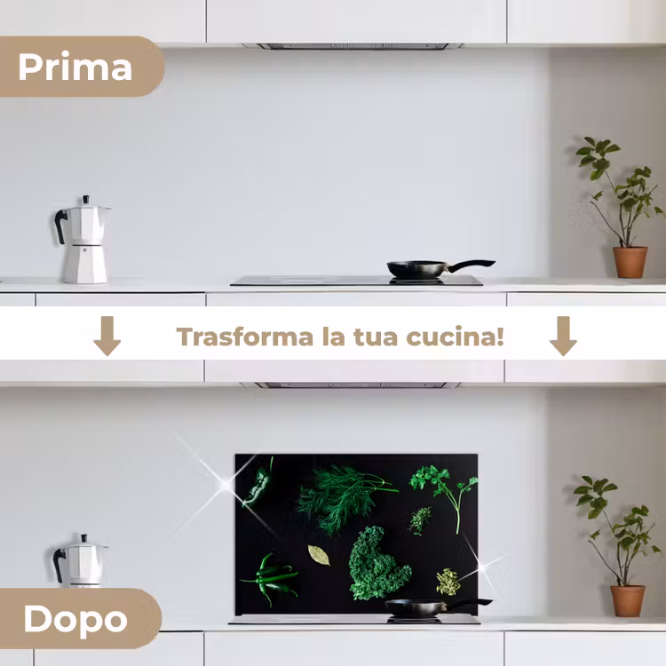 Paraschizzi cucina - Spezie ed erbe su sfondo nero — 7