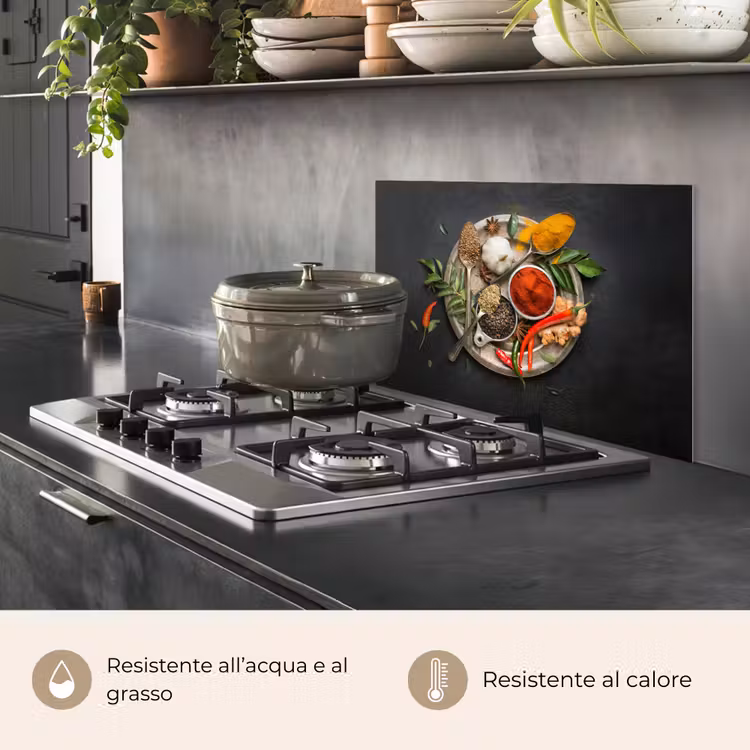 Paraschizzi cucina - Spezie - Piatto - Pepe - Nero - Cucchiai - Argento — 2