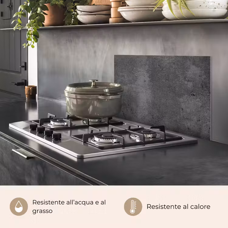 Paraschizzi cucina - Testurizzato - Calcestruzzo - Grigio - Industriale - Rustico — 2