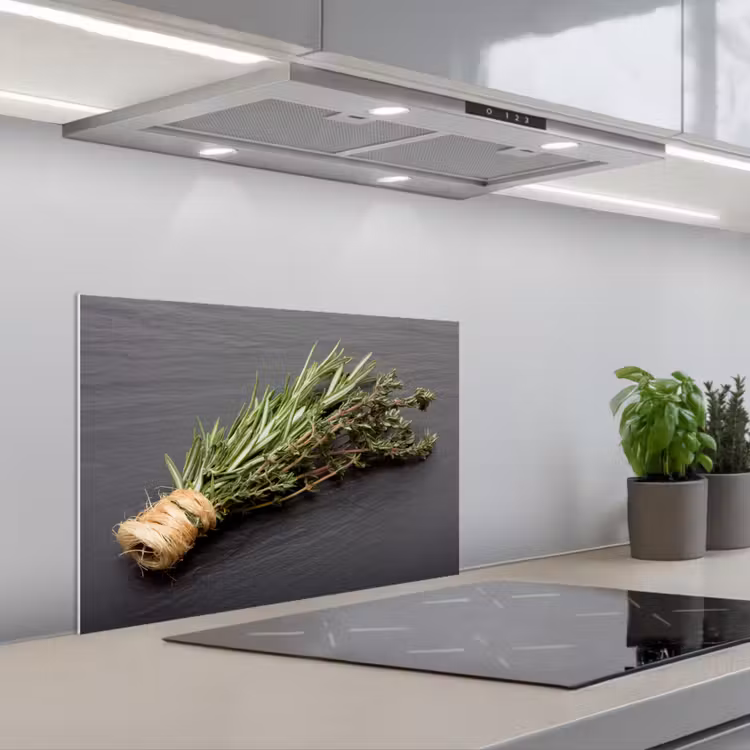 Paraschizzi cucina - Timo - Erbe - Verde - Tavolo - Cucina - Pietra — 1