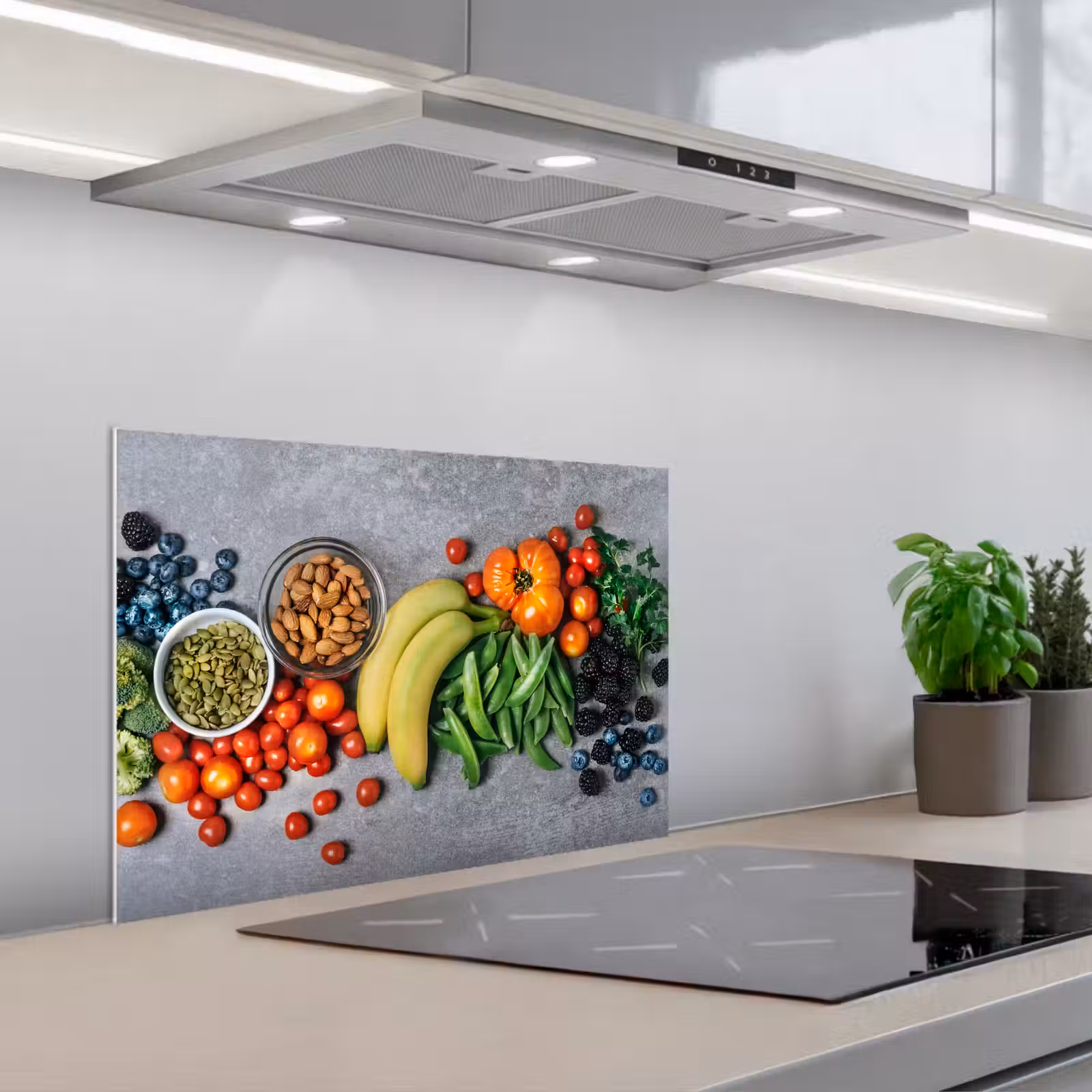 Paraschizzi cucina - Verdura - Frutta - Grigio — 1