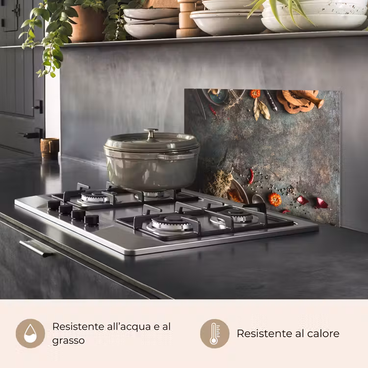 Paraschizzi cucina - Marmo - Vegetale - Autunno - Zucca - Rustico - Erbe — 2