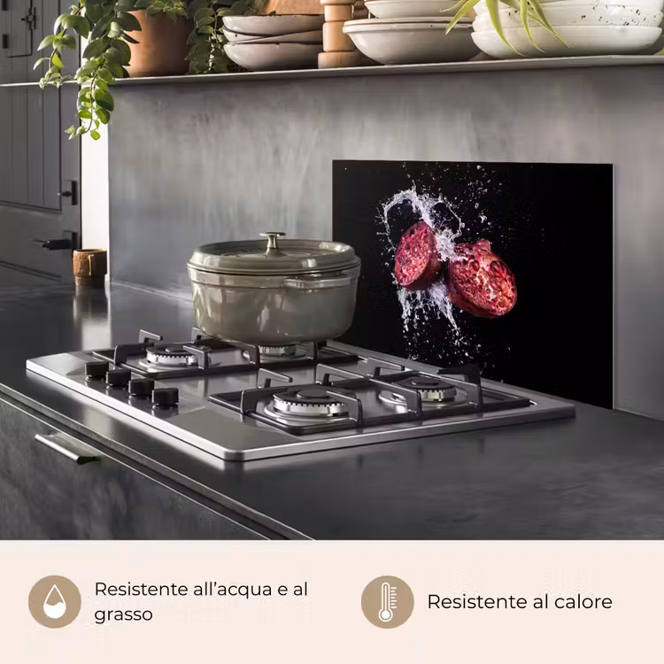 Paraschizzi cucina - Melograno - Frutta - Acqua - Nero - Viola — 2