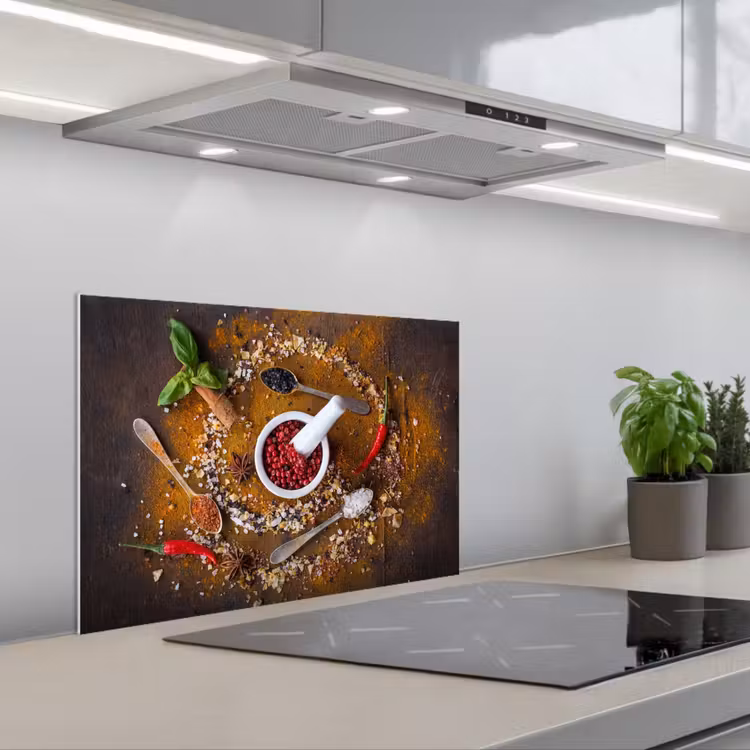 Paraschizzi cucina - Mortaio - Erbe - Cucchiai - Spezie - Marrone - Pepe — 1