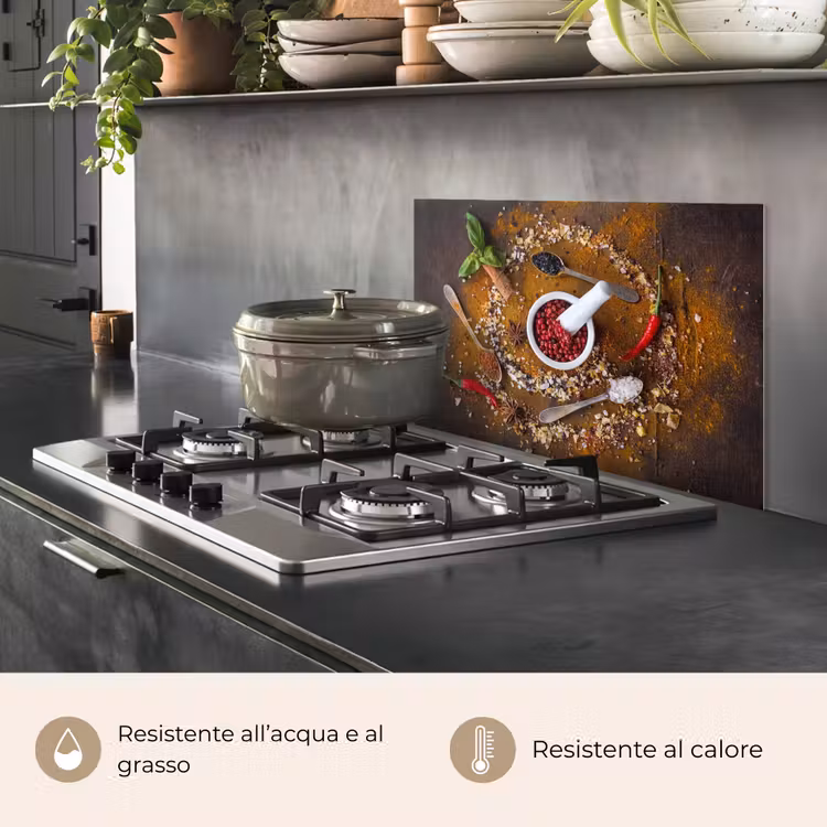 Paraschizzi cucina - Mortaio - Erbe - Cucchiai - Spezie - Marrone - Pepe — 2