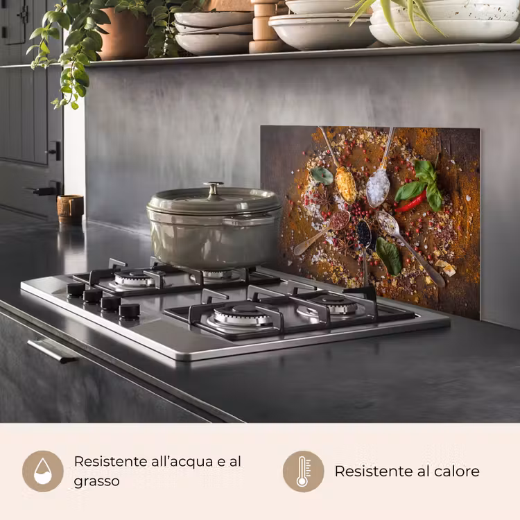 Paraschizzi cucina - Spezie - Erbe - Cucchiai - Sale - Marrone - Cucina — 2