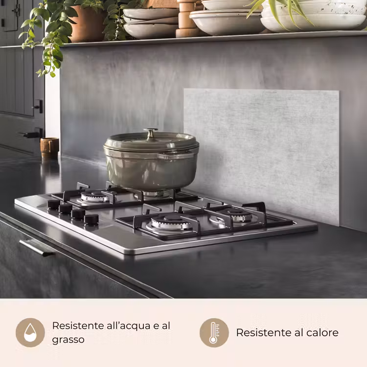 Paraschizzi cucina - Tela grigia con effetto anticato — 2