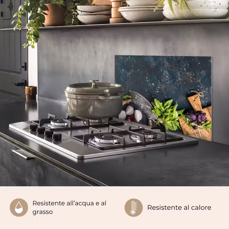 Paraschizzi cucina - Verdure - Erbe - Coltello a culla - Cipolla - Spezie - Rustico — 2