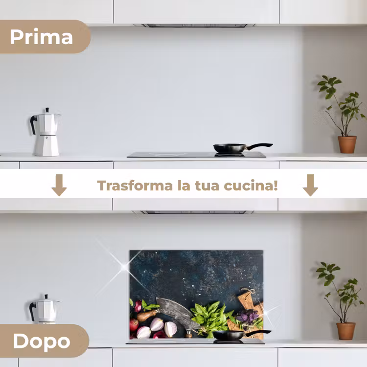 Paraschizzi cucina - Verdure - Erbe - Coltello a culla - Cipolla - Spezie - Rustico — 7