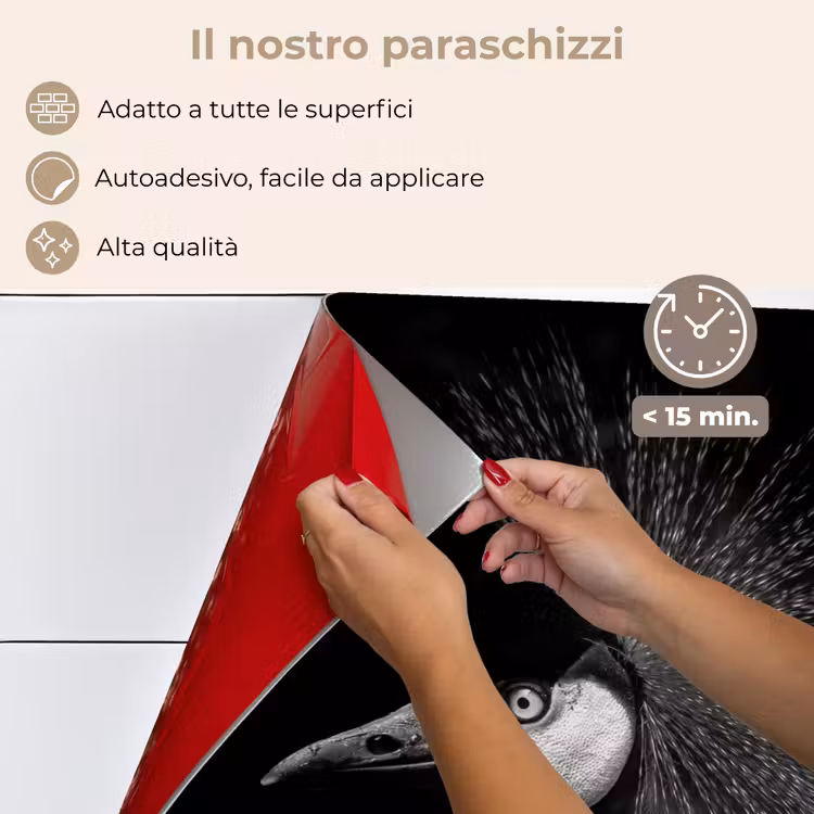 Paraschizzi cucina - Gru - Nero - Bianco - Uccello - Animali — 4