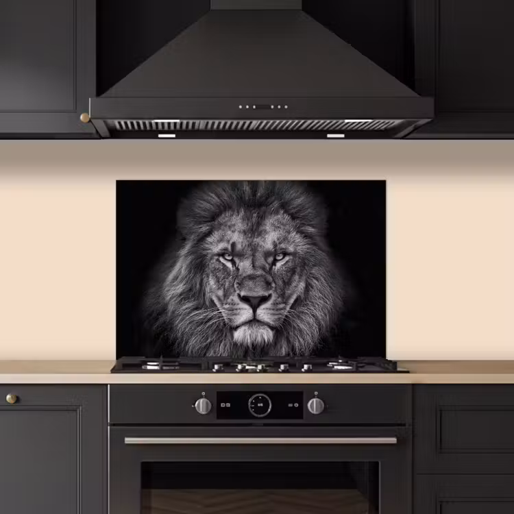 Paraschizzi cucina - Leone - Animali - Nero - Bianco — 5