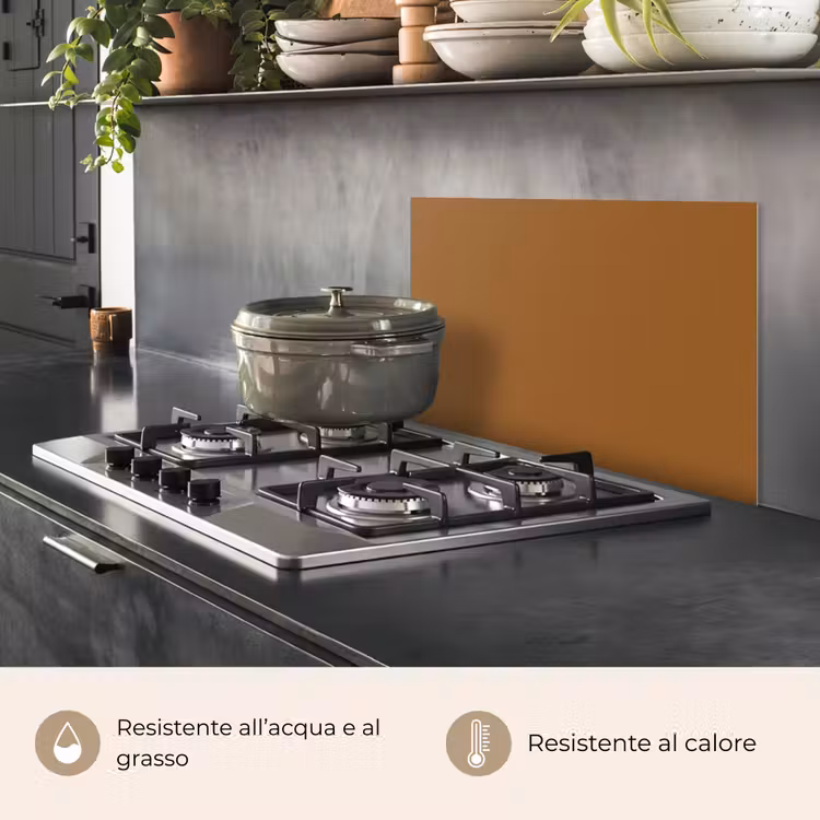 Paraschizzi cucina - Marrone - Tono terra - Tinta unita — 2