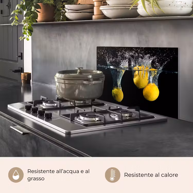 Paraschizzi cucina - Limone - Frutta - Natura morta - Acqua - Giallo — 2