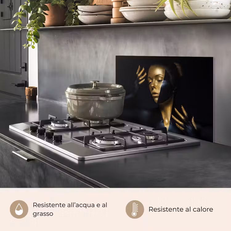 Paraschizzi cucina - Make up - Arte - Donna - Lusso - Oro — 2