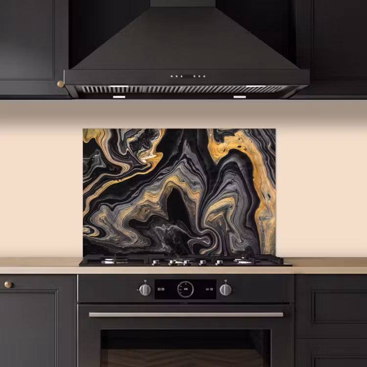 Paraschizzi cucina - Marmo - Acrilico - Oro - Lusso - Astratto — 5