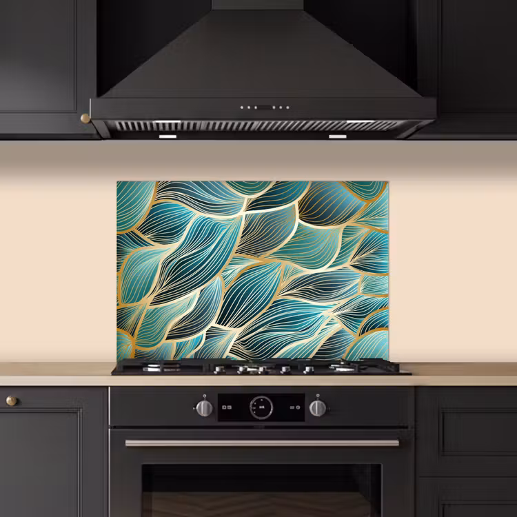 Paraschizzi cucina - Modelli - Oro - Astratto - Onda — 5