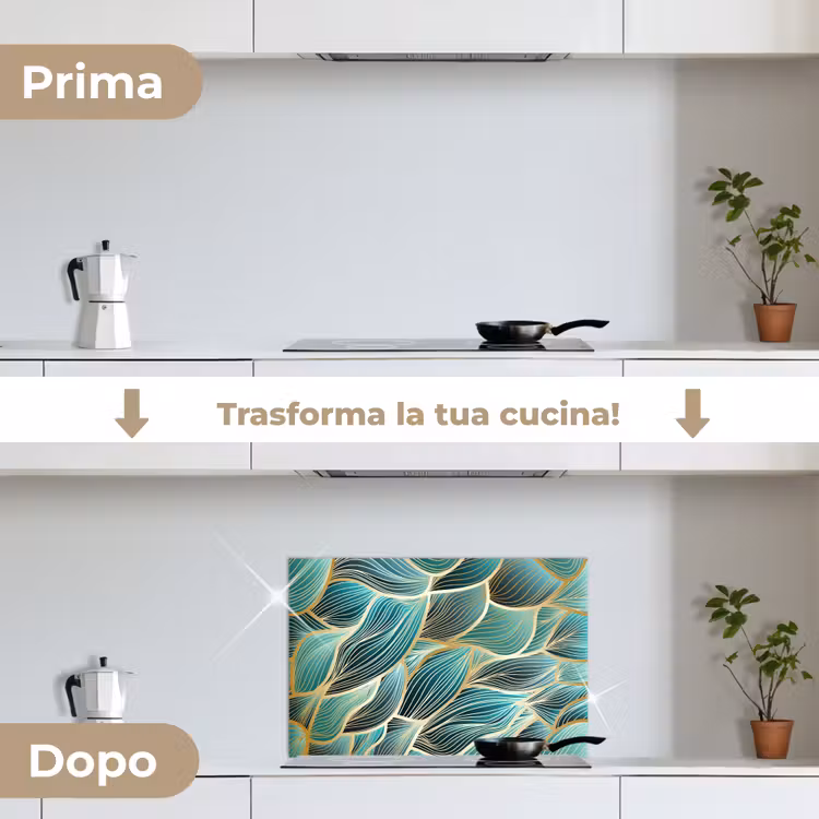 Paraschizzi cucina - Modelli - Oro - Astratto - Onda — 7