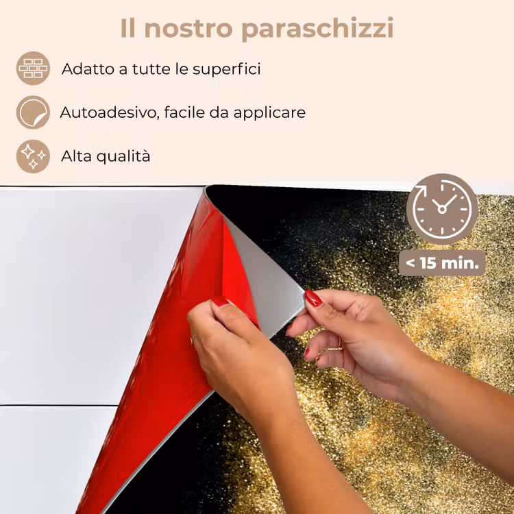 Paraschizzi cucina - Polvere d'oro su sfondo nero — 4