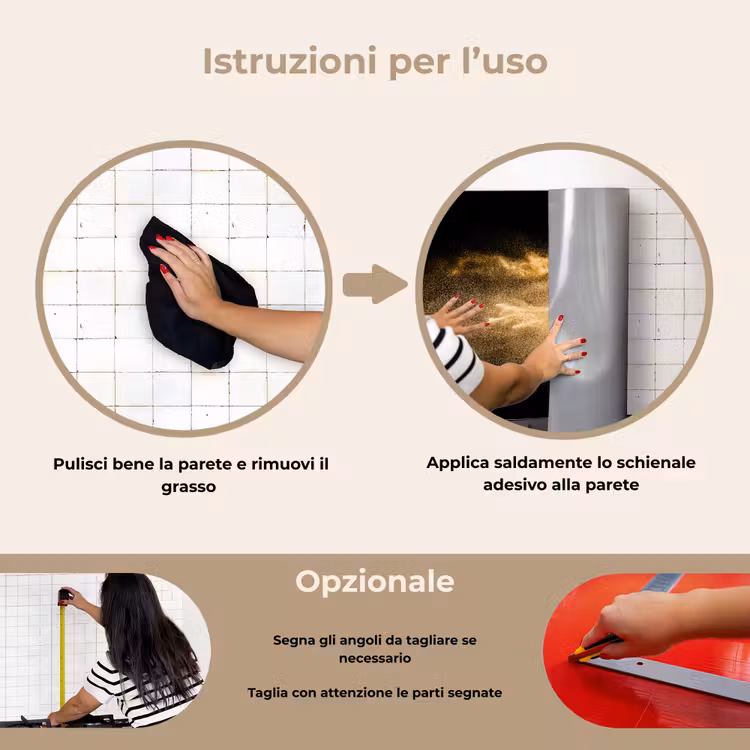 Paraschizzi cucina - Sabbia - Oro - Nero - Lusso - Arte — 6