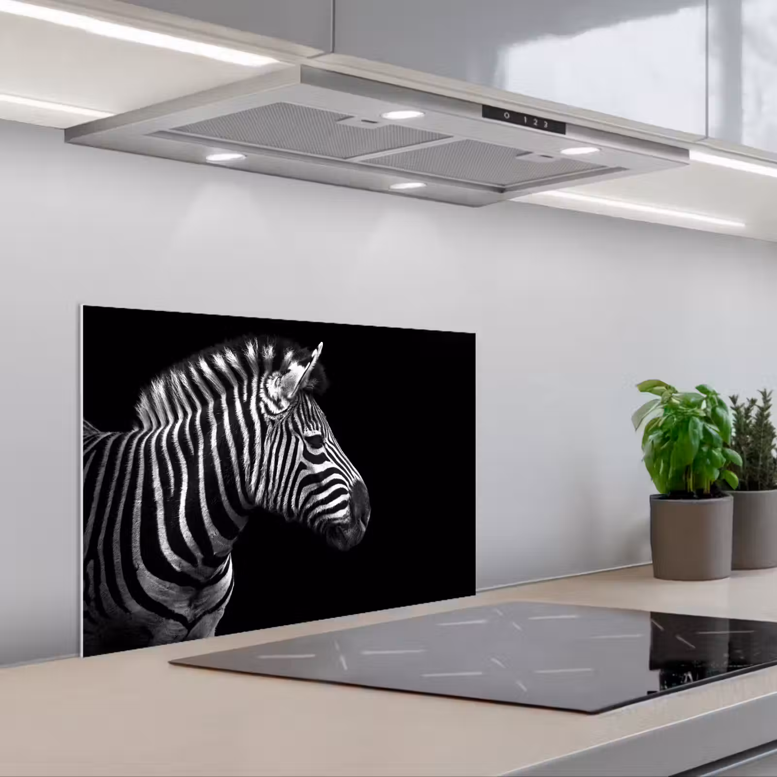 Paraschizzi cucina - Zebra - Nero - Bianco - Ritratto - Animali — 1