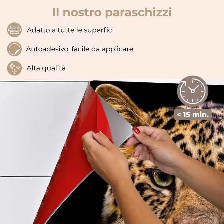 Paraschizzi cucina - Leopardo - Nero - Primo piano — 4