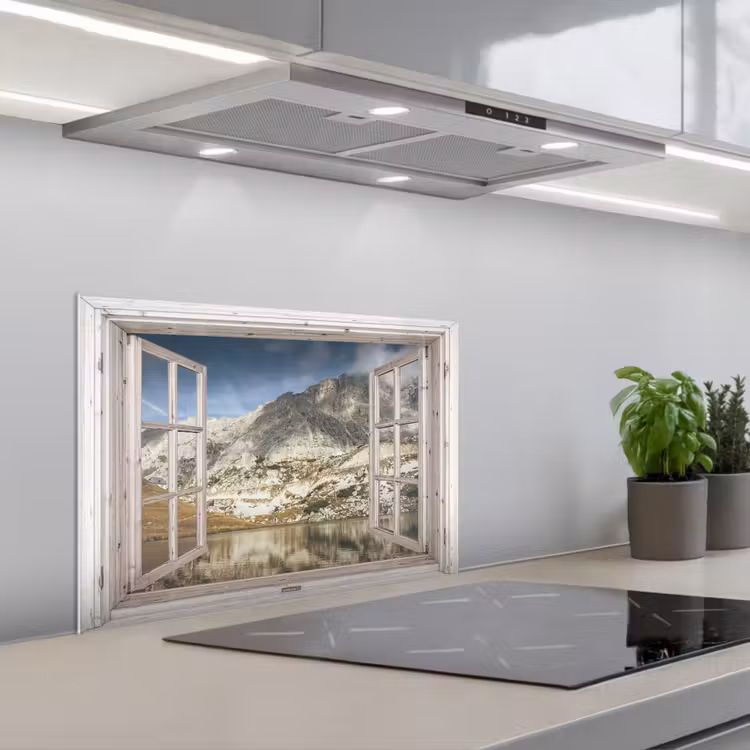 Paraschizzi cucina - Vista - Acqua - Montagne — 1