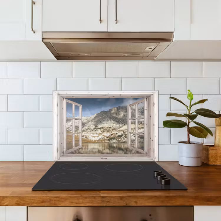 Paraschizzi cucina - Vista - Acqua - Montagne — 3