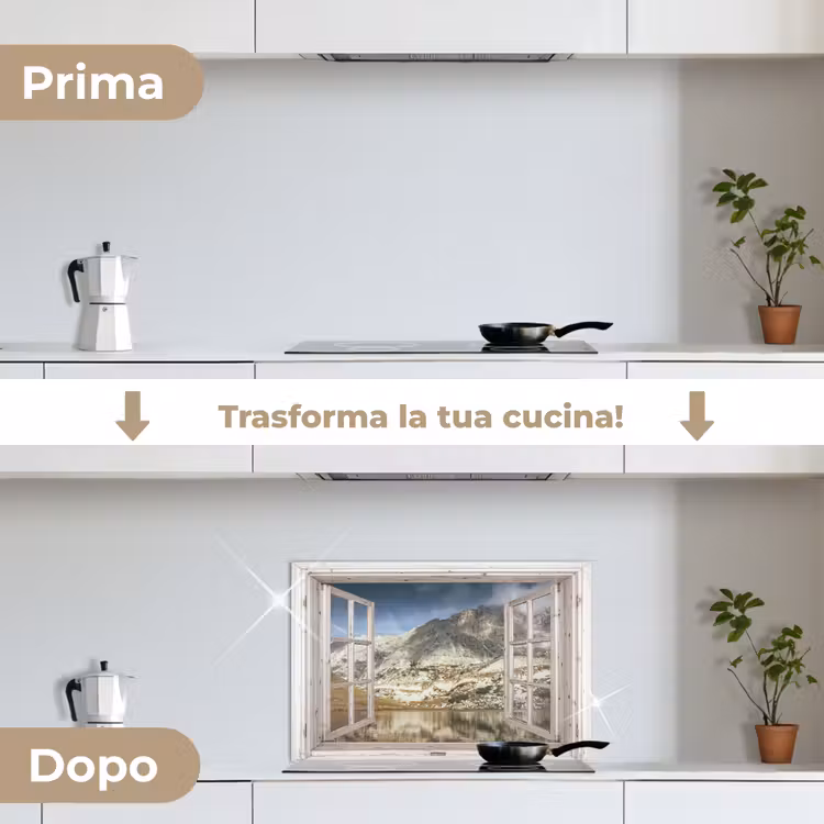 Paraschizzi cucina - Vista - Acqua - Montagne — 7