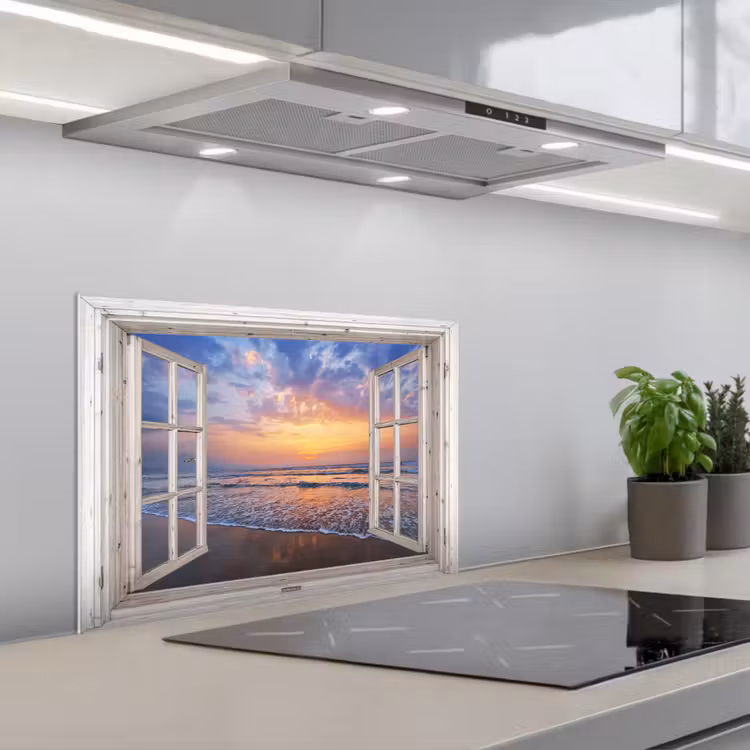 Paraschizzi cucina - Vista - Mare - Spiaggia - Tramonto - Blu — 1