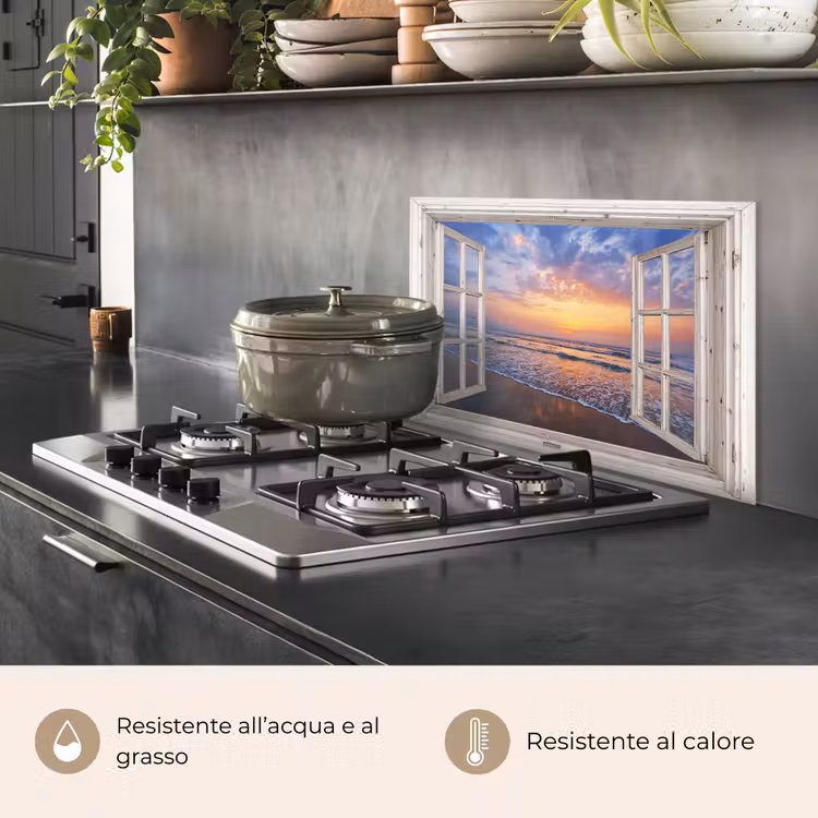 Paraschizzi cucina - Vista - Mare - Spiaggia - Tramonto - Blu — 2