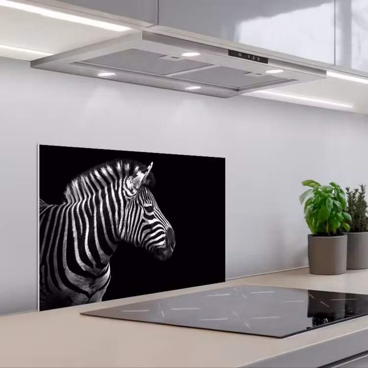 Paraschizzi cucina - Zebra - Nero - Bianco - Ritratto - Animali — 1