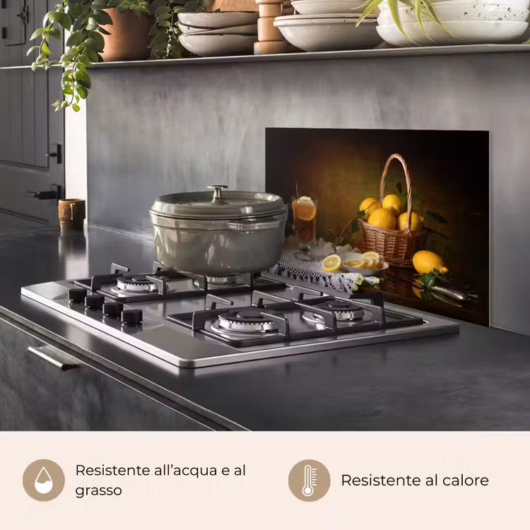 Paraschizzi cucina - Natura morta - Tè - Limone - Pittura - Arte — 2