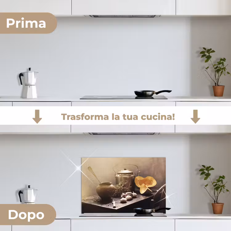 Paraschizzi cucina - Natura morta - Zucca - Aglio - Padella - Tavolo — 7