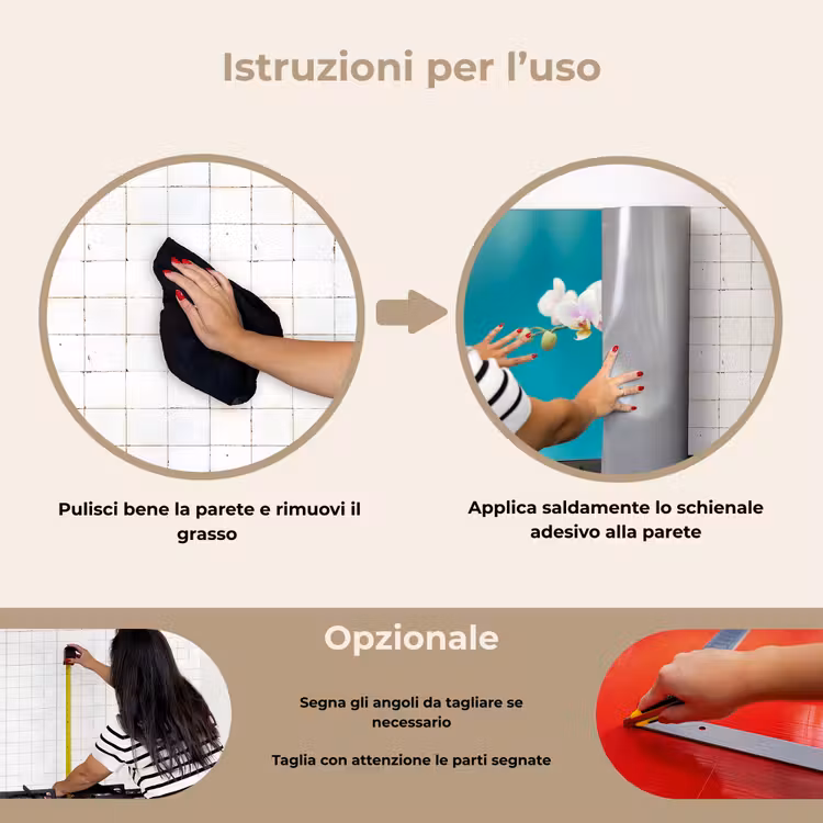 Paraschizzi cucina - Orchidea - Fiori - Pianta - Bianco - Viola — 6