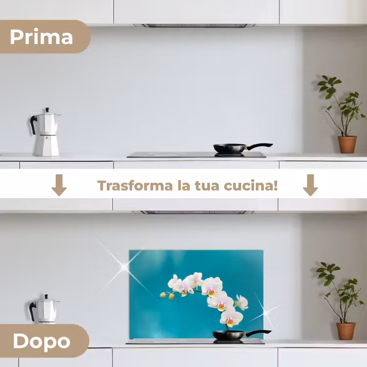 Paraschizzi cucina - Orchidea - Fiori - Pianta - Bianco - Viola — 7