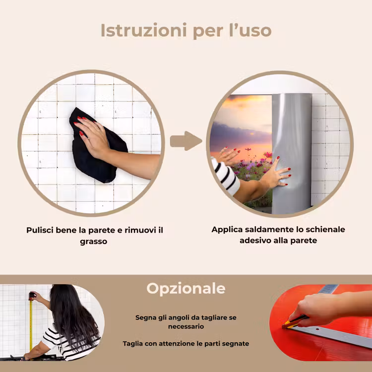 Paraschizzi cucina - Tramonto - Fiori - Rosa - Natura - Verde — 6